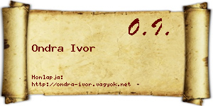 Ondra Ivor névjegykártya